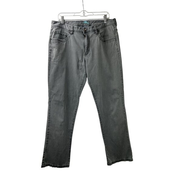 Tommy Bahama Pants Mens 35x32 Gray Flat Front Stretch Chino Casual Relaxed Fit - Picture 1 of 16